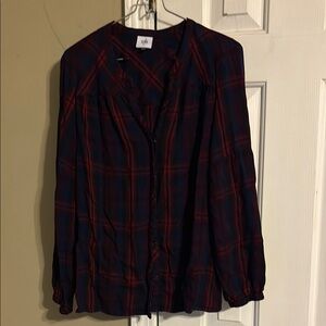 Cabi Plaid Button-Up Blouse